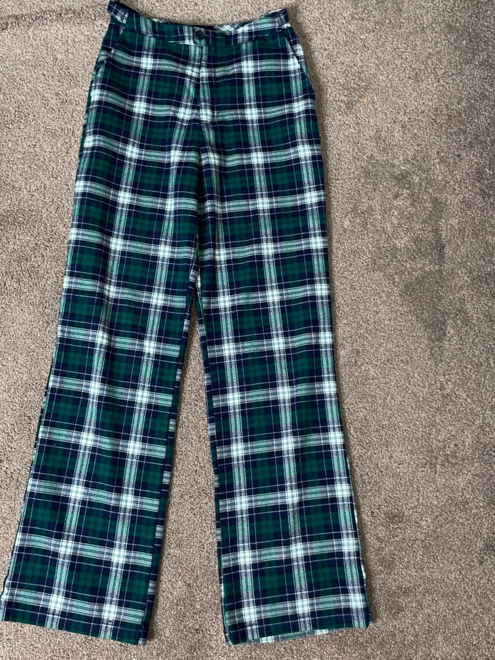 Brandy Melville Navy, Green & White Plaid Mini Skirt